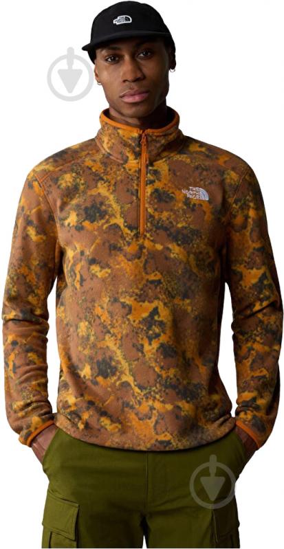 Джемпер THE NORTH FACE M 100 GLACIER PRINTED 1/4 ZIP NF0A858ZWKO1 р.L коричневый - фото 1