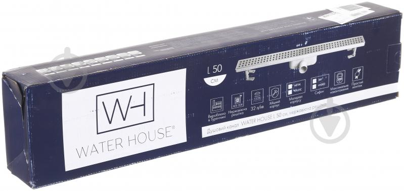 Water House Душевой канал WATER HOUSE (корпус из нерж.стали) L 50см, нержавеющая решетка, сифор S горизонтальный 360 - фото 6