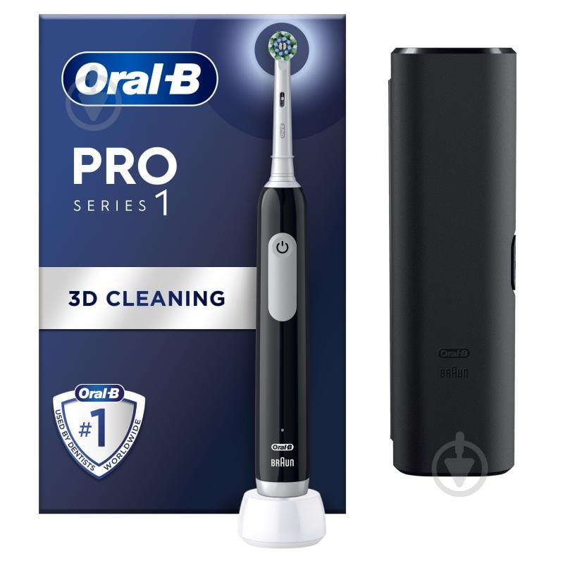 Електрична зубна щітка Oral-B Pro Series 1 чорна + Футляр - фото 1