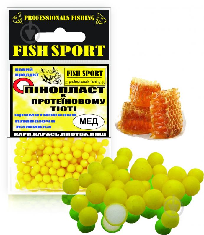 Приманка риболовна FISH SPORT 20 г мед наживка для риб пінопласт в тісті (мед)mini - фото 1