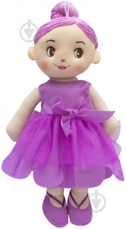 Лялька Девілон м'яконабивна з вишитим обличчям 36 см фіолетова 860975 - фото 1