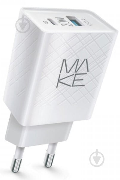 Зарядний пристрій Make 20W PD+QC White (MCW-324PWH) - фото 1