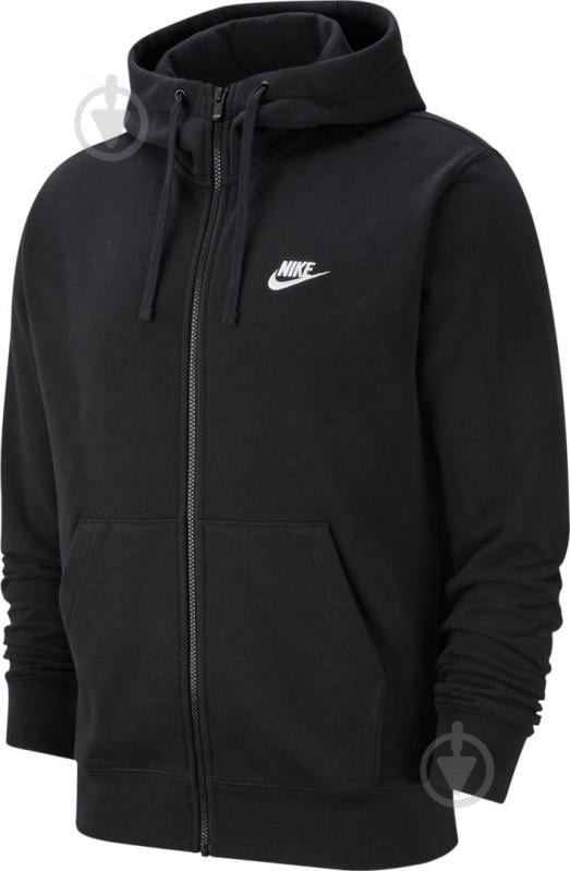 Джемпер Nike M NSW CLUB HOODIE FZ FT BV2648-010 р. S черный - фото 1