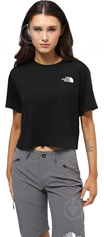 Футболка THE NORTH FACE W SIMPLE DOME CROPPED SLIM TEE NF0A87U4JK31 р.S черный - фото 1