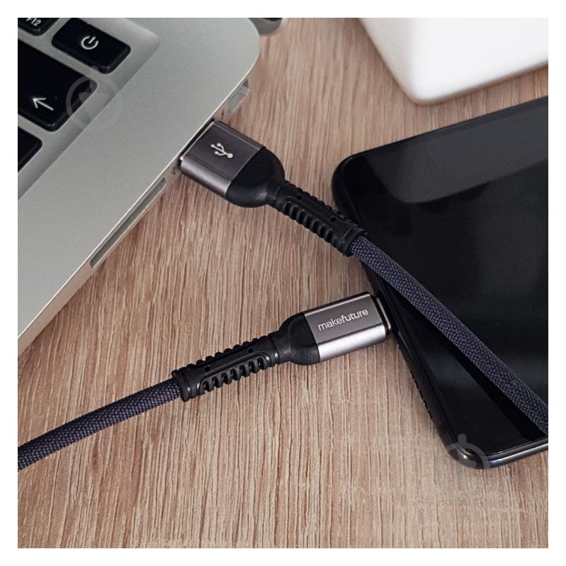 Шнур Make USB to Lightning 2.4A Denim Grey 1 м (MCB-LD3GR) - фото 3