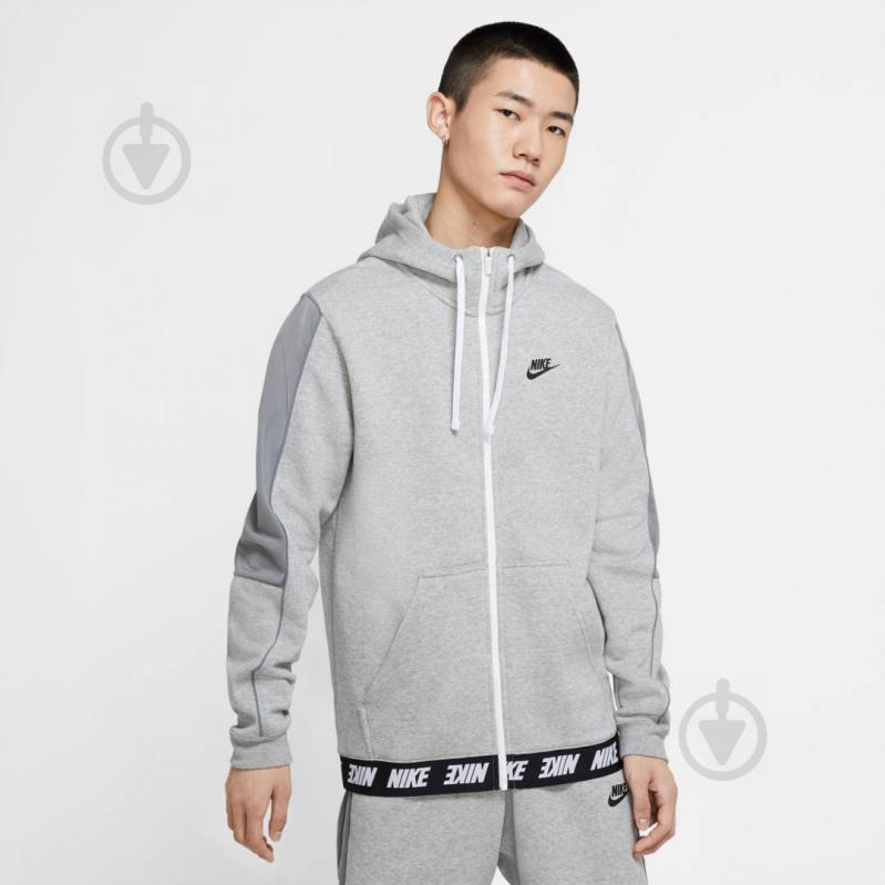 Джемпер Nike M NSW HYBRID FLC FZ HOODIE BB CW5382-063 р. 2XL серый - фото 2