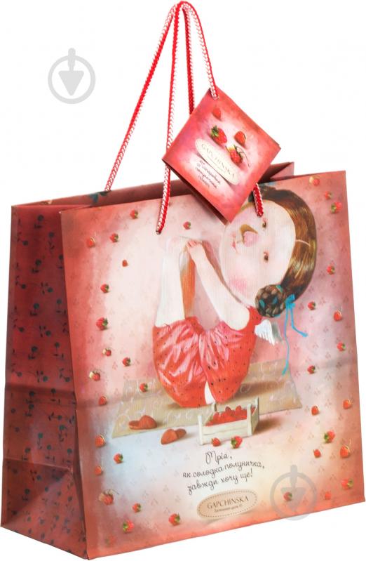 Пакет паперовий Полуничні мрії Gapchinska 24х23х10 - фото 2