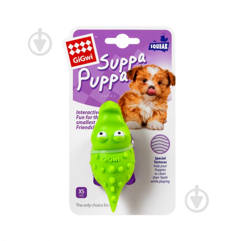 Іграшка для собак GiGwi Крокодильчик з пищалкою Suppa Puppa 9 см - фото 2