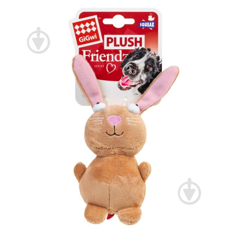 Игрушка для собак GiGwi Кролик с пищалкой Plush 16 см - фото 2