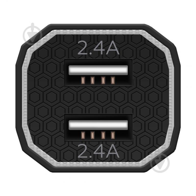 Автомобільний зарядний пристрій Make 2.4A+2.4A 12W Black (MCC-22BK) - фото 3