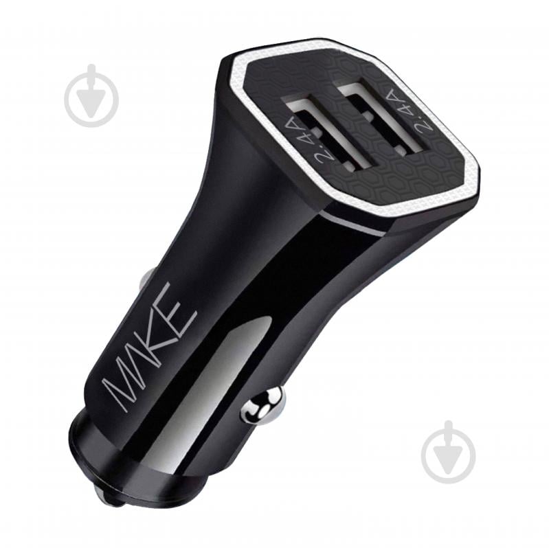 Автомобільний зарядний пристрій Make 2.4A+2.4A 12W Black (MCC-22BK) - фото 1