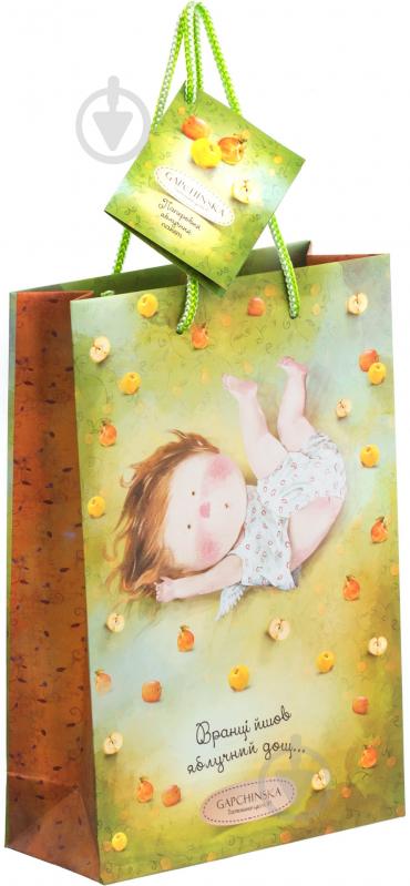 Пакет паперовий Яблучний дощ Gapchinska 25,5х17х7 - фото 1 Пакет паперовий Яблучний дощ Gapchinska 25,5х17х7 - фото 1