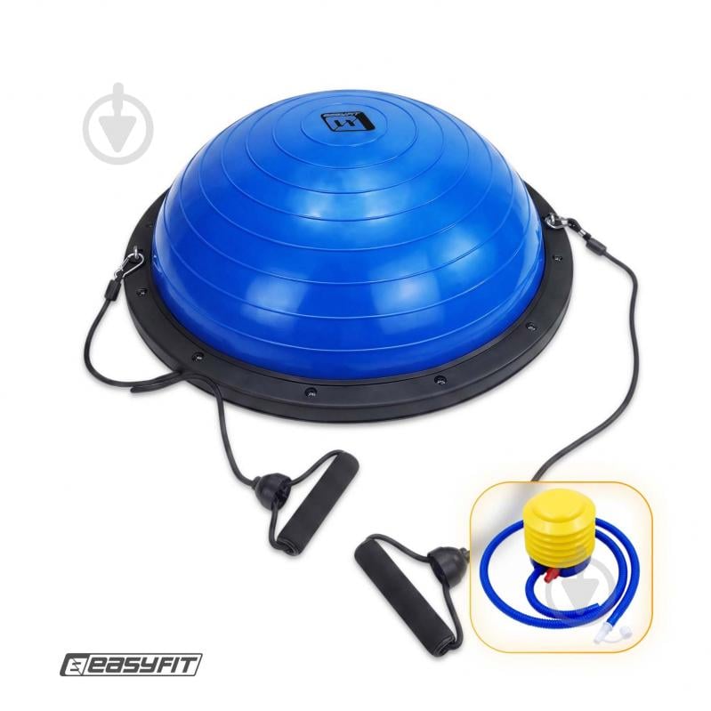 Балансировочная платформа EasyFit Bosu Ball 60 см с ножками синий (EF-2322) - фото 1