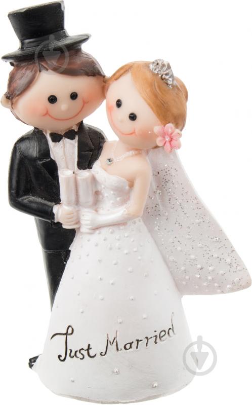 Фигурка декоративная just married 12x7 см черный с белым - фото 1