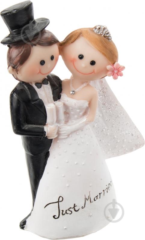 Фигурка декоративная just married 12x7 см черный с белым - фото 2