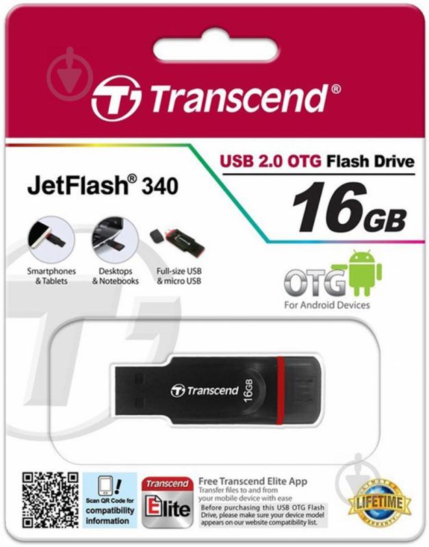 Флеш-память USB Transcend JetFlash 340 16 ГБ USB 2.0microUSB (OTG) (TS16GJF340) - фото 4