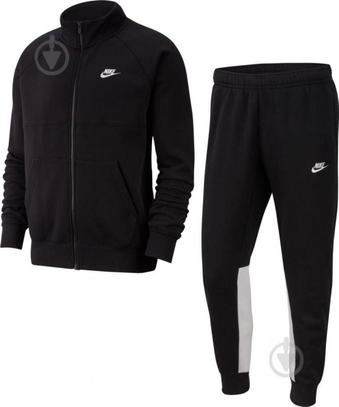 Спортивный костюм Nike M NSW CE TRK SUIT FLC BV3017-010 р. S черный - фото 1