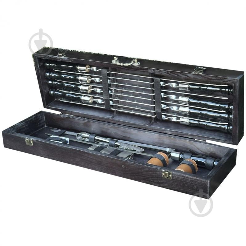 Набір шампурів Metalzavod "Джура" ручної роботи чорний - фото 3 Набір шампурів Metalzavod "Джура" ручної роботи чорний - фото 3