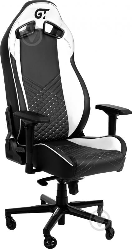 Крісло GT Racer X-8010 чорно-білий - фото 1 Крісло GT Racer X-8010 чорно-білий - фото 1