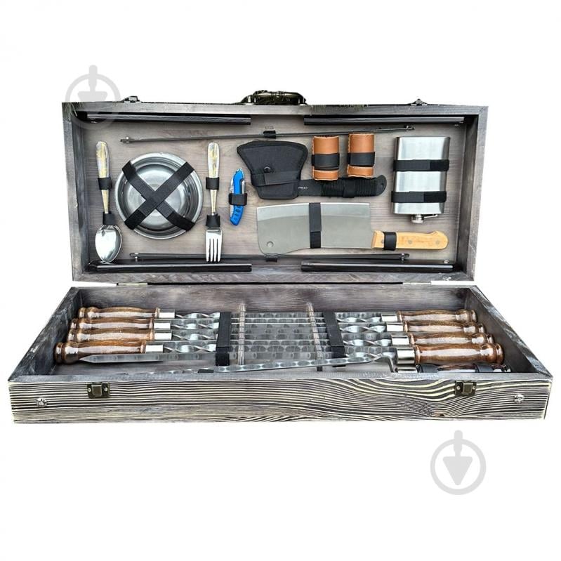 Набор шампуров Metalzavod кейс-стол "Просто неба" темная текстура - фото 1 Набор шампуров Metalzavod кейс-стол "Просто неба" темная текстура - фото 1