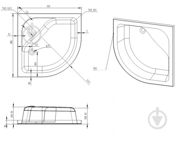 Піддон душовий HES EVO 90×90×35 - фото 4 Піддон душовий HES EVO 90×90×35 - фото 4