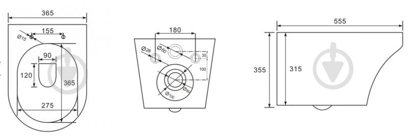 Унитаз подвесной Imprese MALSE Rimless - фото 2