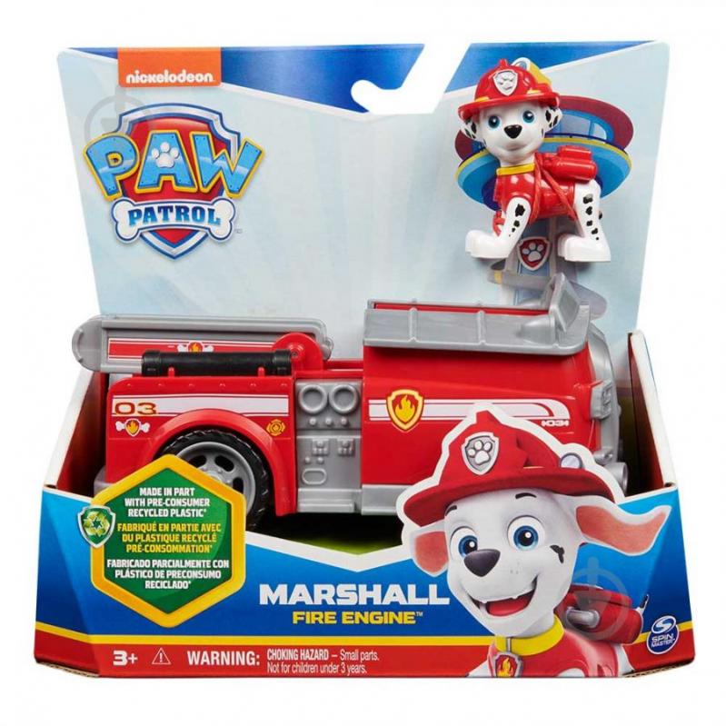 Фигурка Spin Master Paw Patrol Щенячий патруль базовый спасательный автомобиль с водителем Маршал SM16775/9917 - фото 5