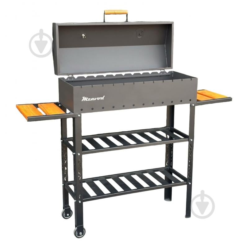 Мангал-барбекю Metalzavod "Гелиос" на 12 шампуров 4 мм с колесами - фото 2 Мангал-барбекю Metalzavod "Гелиос" на 12 шампуров 4 мм с колесами - фото 2