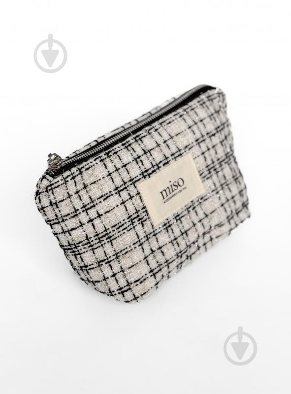 Косметичка MISO accessory TWEED маленькая белая молочная - фото 2