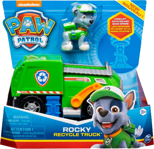 Фигурка Spin Master Paw Patrol Щенячий патруль базовый спасательный автомобиль с водителем Рокки SM16775/9948 - фото 4