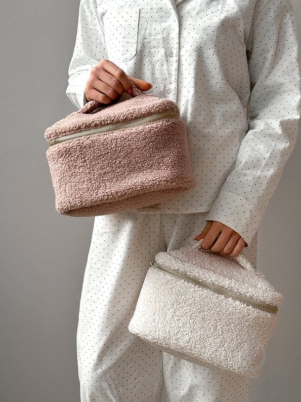 Косметичка MISO accessory TEDDY сундук пудровый - фото 6