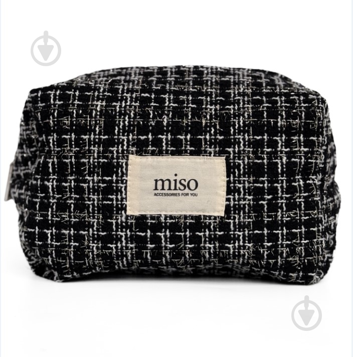 Косметичка MISO accessory TWEED средняя черная - фото 1
