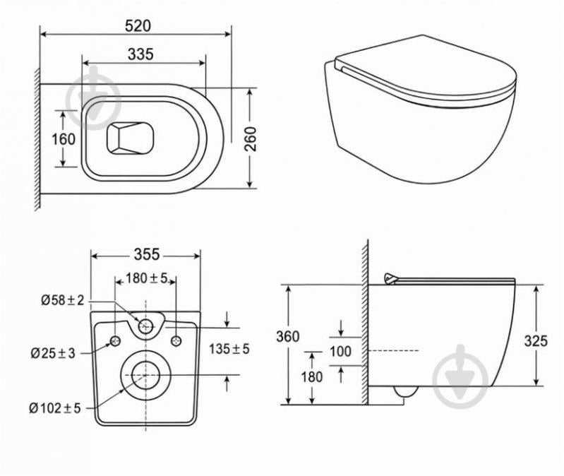 Унитаз подвесной Ravak Style S Vortex, сиденье Duroplast SLIM soft-close - фото 2 Унитаз подвесной Ravak Style S Vortex, сиденье Duroplast SLIM soft-close - фото 2