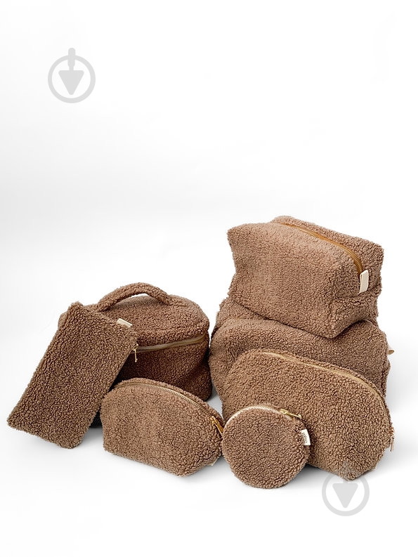 Косметичка MISO accessory TEDDY кругла коричнева - фото 2