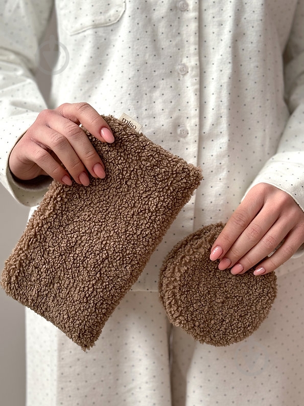 Косметичка MISO accessory TEDDY кругла коричнева - фото 3