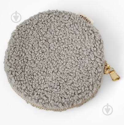 Косметичка MISO accessory TEDDY круглая серая - фото 1