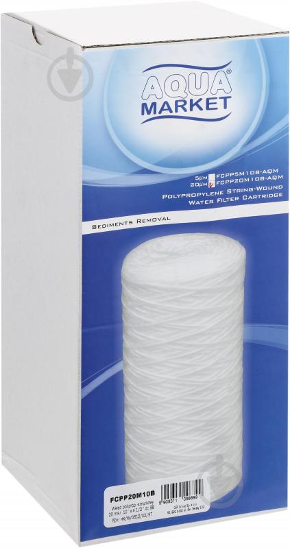 Картридж Aqua Market из полипропиленовой нитки 20 мкм (FCPP20M10BB-AQM) - фото 1