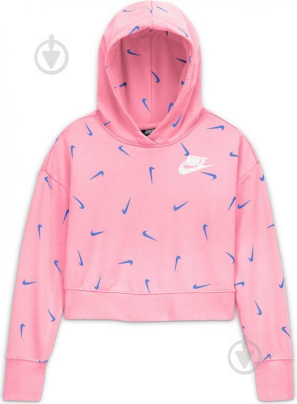 Джемпер Nike G NSW AOP CROP FT HOODIE CZ2566-654 рожевий - фото 2