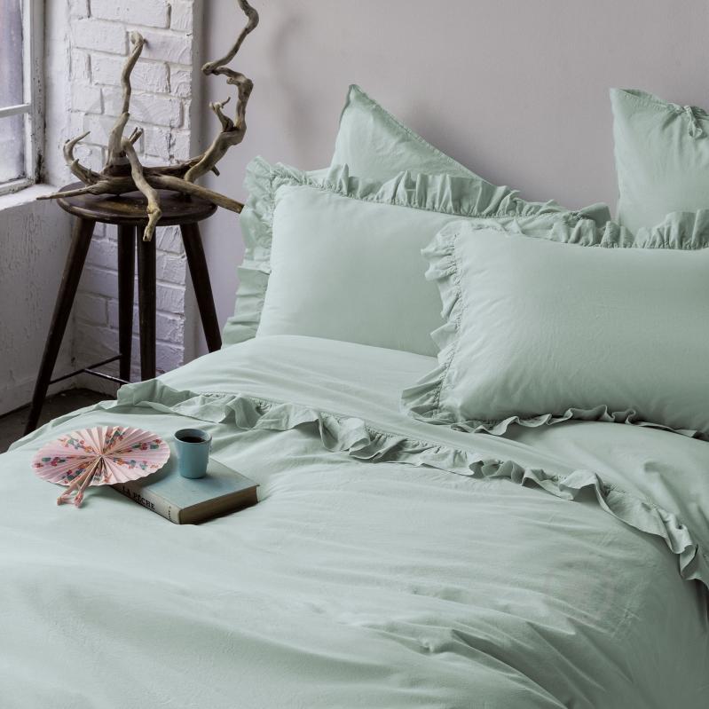 Комплект постельного белья FRILL ментоловый Issimo - фото 1