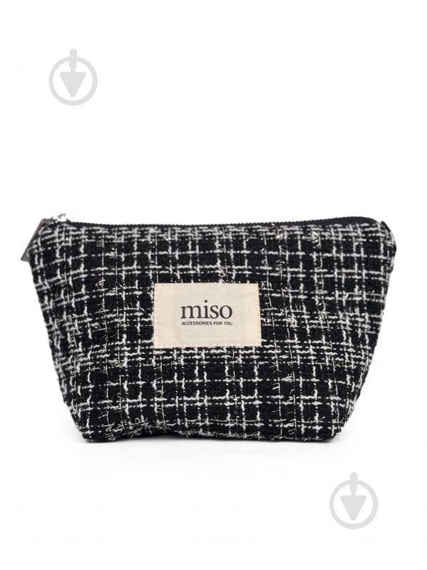 Косметичка MISO accessory TWEED маленькая черная - фото 1