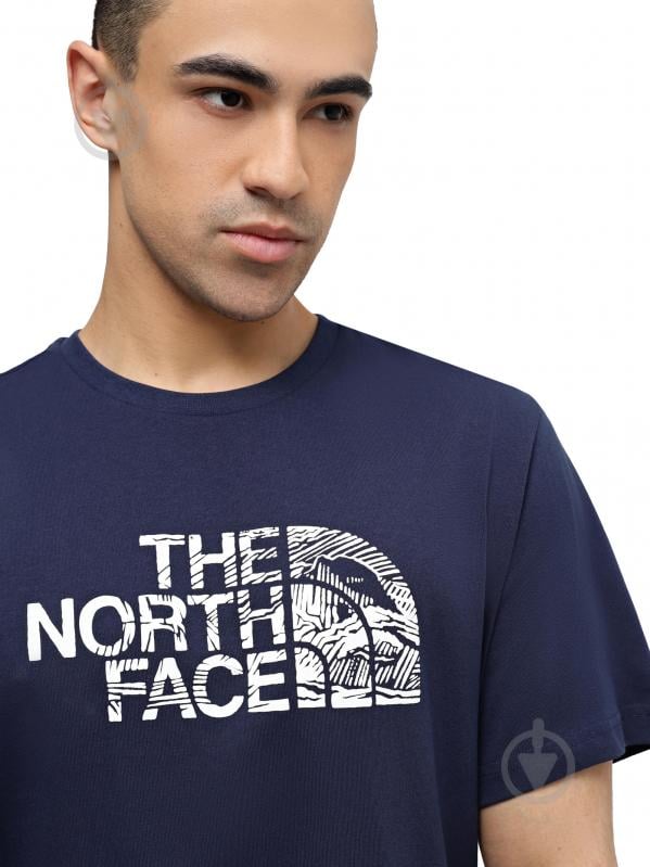 Футболка THE NORTH FACE M S/S WOODCUT DOME TEE NF0A87NX8K21 р.L синій - фото 3