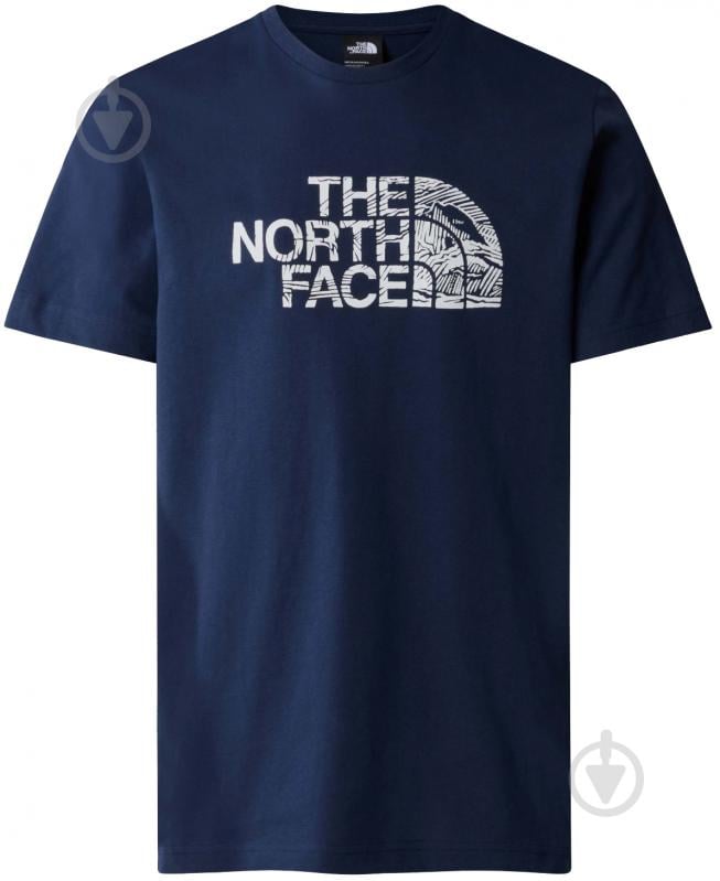 Футболка THE NORTH FACE M S/S WOODCUT DOME TEE NF0A87NX8K21 р.L синій - фото 4