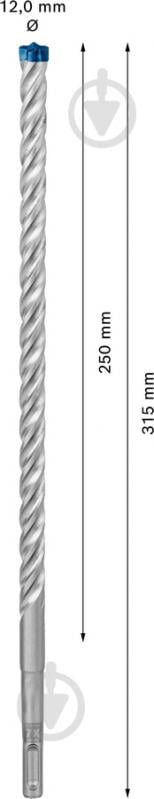 Бур Bosch EXPERT SDS-plus 12x250 мм 315 мм 1 шт. 2608900111 - фото 2