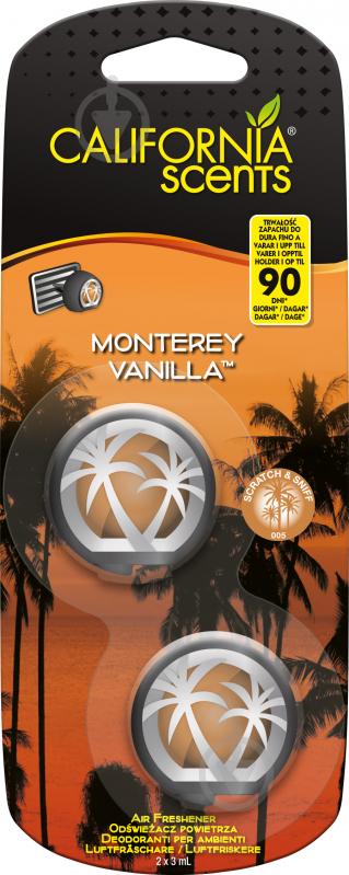 Ароматизатор на дефлектор California Scents Monterey Vanilla мінідифузор Ваніль - фото 1