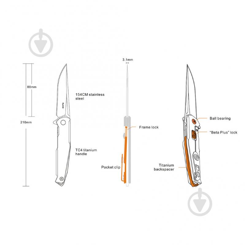 Ніж складаний Ruike M108-TZ - фото 4
