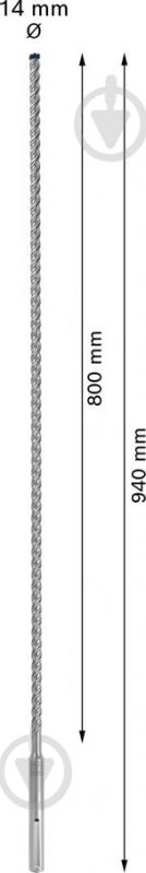 Бур Bosch 8X Expert SDS-max 14x940 мм 800 мм 2608900210 - фото 3