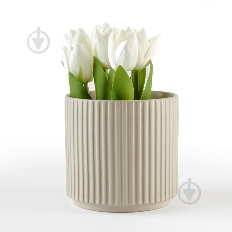 ᐉ Ваза-кашпо МВМ DH-FLOWERS-24 M BEIGE 13 см Бежевий • Краща ціна в ...