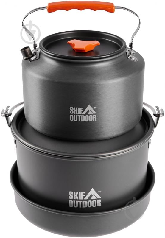 Набір посуду SKIF Outdoor ø204 мм 160 мм 3,5 л Fuzz Set L (кастрюля 3,5л + чайник 2л + казан + пательня) - фото 1