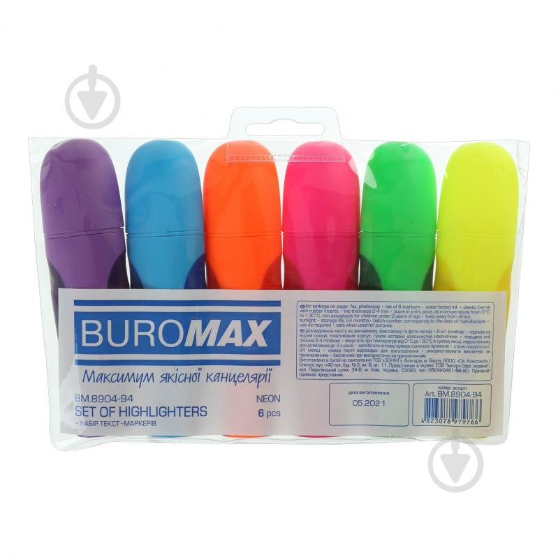 Набір текстових маркерів Buromax Neon 2-4 мм 6 шт. BM.8904-94 - фото 3