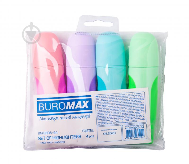 Набір маркерів Buromax Pastel 2-4 мм 4 шт. BM.8905-94 - фото 3